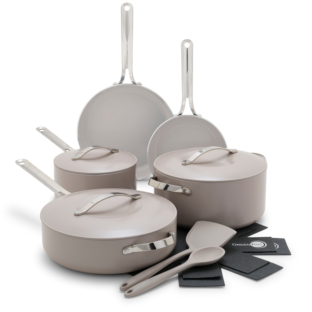 Nova Ceramic Nonstick 10-Piece Cookware Set | Clay
